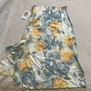 Vintage Linen Floral Maxi Skirt